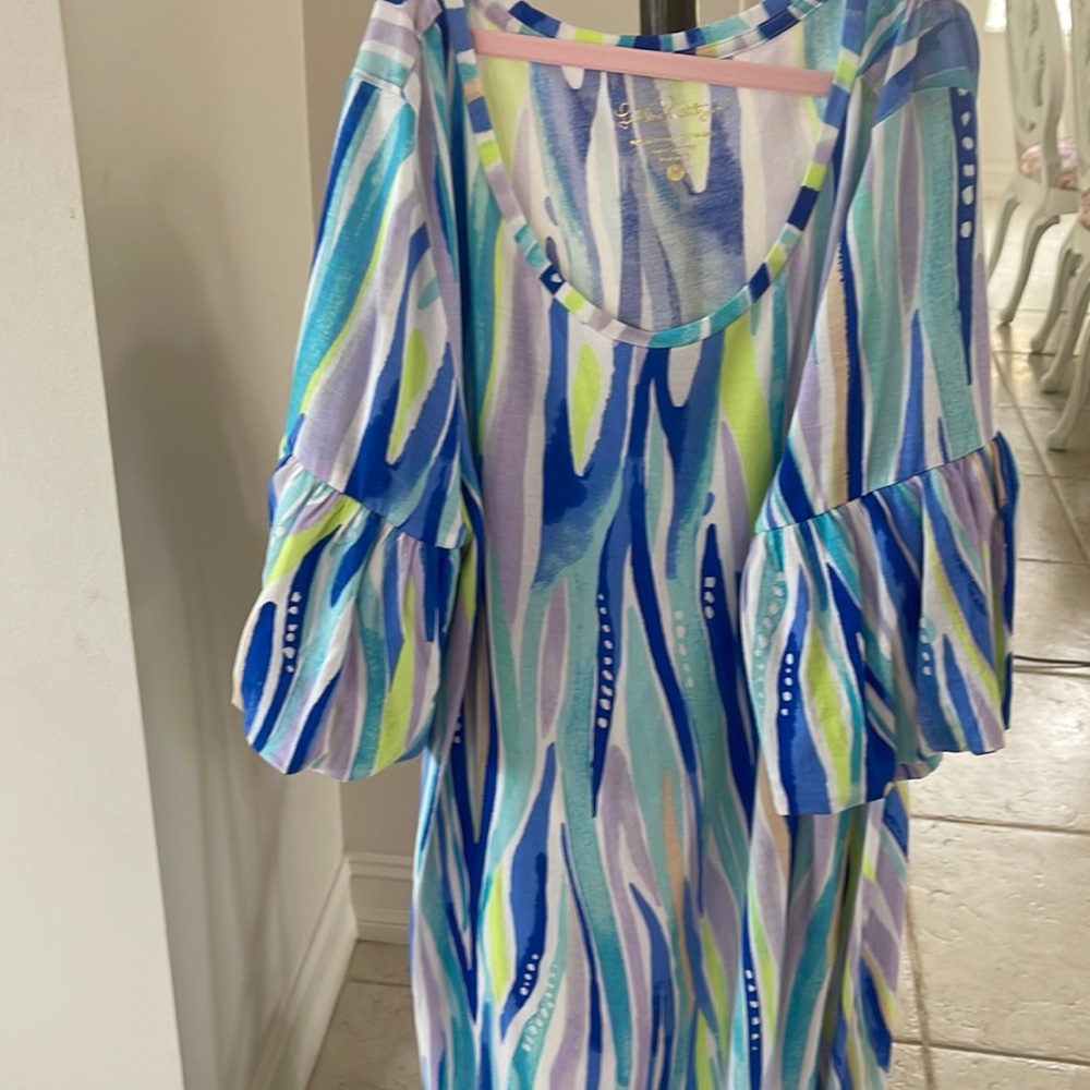 Lilly Pulitzer Blue and Green Patterned Dress